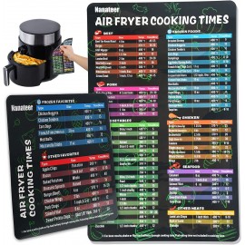 Air Fryer Accessories Cook Times Nanateer Air Fryer Magnetic Cheat Sheet Set Airfryer Accessory Magnet Sheet Quick Reference Guide for Cooking and Frying Black B0968W5NZF