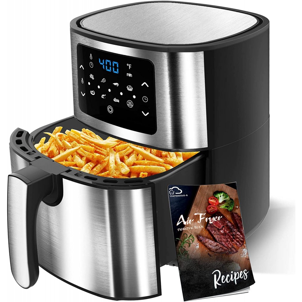 Air Fryer Oven- Nebulastone 6 QT Air Fryers Oilless Cooker 7 Cooking Functions Kitchen Appliances for 3-8 LED Touch Screen Temperature & Time Control Function Dishwasher Safe Basket ETL Certified B0963K2YZ1