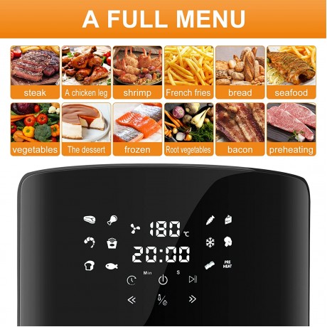 Air Fryer PETALIRS 6 Quart Air fryer Oven 12 in 1 Electric Hot Oven 1700W Air Fryer Toaster Oven with LCD Digital Touch Screen Black B09S3K43NM