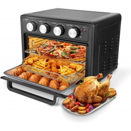 Binkols Air Fryer Oven 25 Quart 7-in-1 Large Toaster Oven Air Fryer Combo Large Air Fryer with Air Fry Broil Toast Bake Warm 7 Preset Functions 4 Accessories 1700W Heats Up Quickly to 450°F B09M3TJWJR