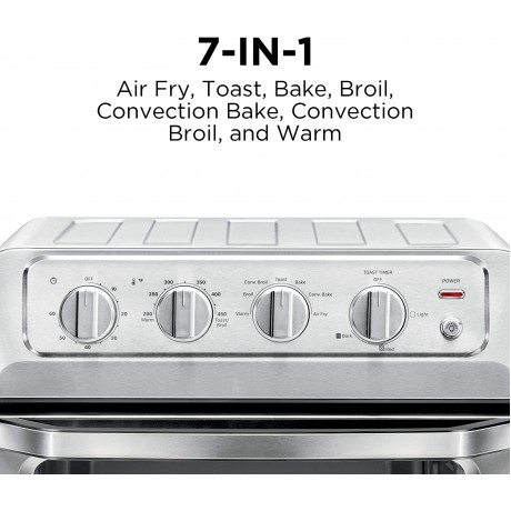 CHEFMAN Air Fryer Toaster Oven XL 20L Healthy Cooking & User Friendly Countertop Convection Bake & Broil 7 Cooking Functions Auto Shut-Off 60 Min Timer Nonstick Stainless Steel Cookbook Included B08G5CH2HR