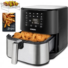 COSORI Air Fryer Oven 11 Functions Combo Additional Accessories 100 Paper Plus Online Recipes Digital Touch Screen Nonstick and Dishwasher-Safe Detachable Basket 5.8QT Stainless steel B07NL1L4SL