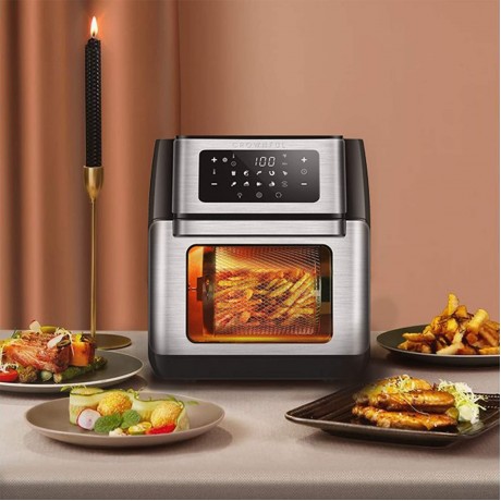 CROWNFUL 10.6 Quart Air Fryer 10-in-1 Air Fryer Toaster Oven Convection Roaster with Rotisserie and Dehydrator Digital LCD Touch Screen Accessories and Recipe Included B08739L374