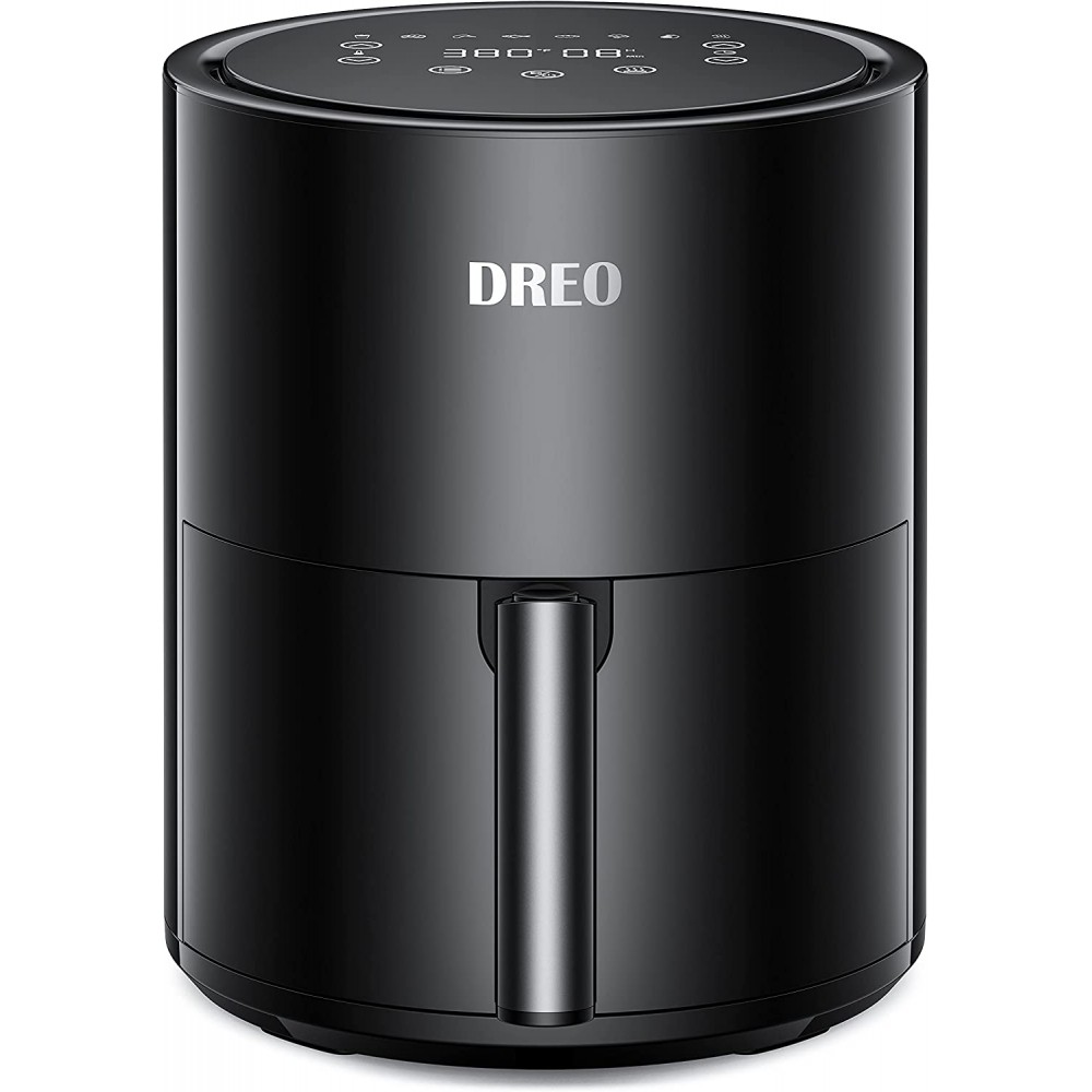 Dreo Air Fryer 100℉ to 450℉ 4 Quart Hot Oven Cooker with 50 Recipes 9 Cooking Functions on Easy Touch Screen Preheat Shake Reminder 9-in-1 Digital Airfryer Black 4L DR-KAF002 B08YNDYG71