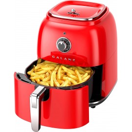 Galanz Retro Electric Air Fryer with Non-Stick Basket Temperature and Time Control Oil-Free for Healthy Frying Auto Shutoff 4.8Qt 1500W Retro Red B09J88BL7H