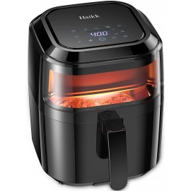 Haikk Air Fryer Oven with Viewing Window Touch-Screen-Operation 4.8 Quart Chamber and LED Display Compact Countertop Model Cooks for Up to 4Black B09SNZB4QP