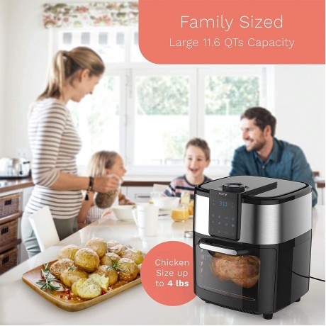 hOmeLabs 11.6 Quart XXL 8-in-1 Air Fryer Oven Bake Broil Dehydrate and More Complete Set of Dishwasher Safe Accessories Included B089KQ2YJY
