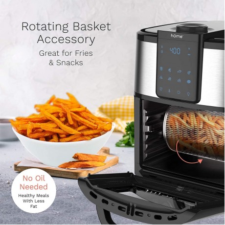 hOmeLabs 11.6 Quart XXL 8-in-1 Air Fryer Oven Bake Broil Dehydrate and More Complete Set of Dishwasher Safe Accessories Included B089KQ2YJY