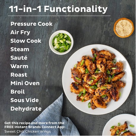 Instant Pot Duo Crisp 11-in-1 Air Fryer and Electric Pressure Cooker Combo with Multicooker Lids that Air Fries Steams Slow Cooks Sautés Dehydrates and More Free App With 1900 Recipes 8 Quart B07VT23JDM