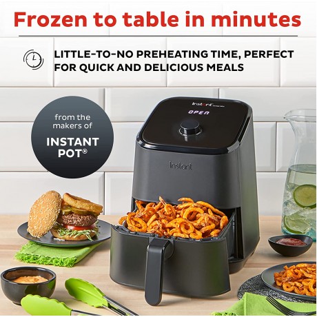 Instant Pot Vortex 4-in-1 2-quart Mini Air Fryer Oven Combo with Customizable Smart Cooking Programs Nonstick and Dishwasher-Safe Basket Includes Free App with over 1900 Recipes Black B08YS2ZZ97