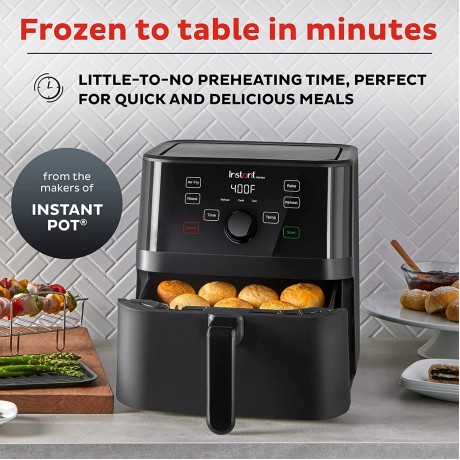 Instant Pot Vortex 5.7QT Large Air Fryer Oven Combo Customizable Smart Cooking Programs Digital Touchscreen Nonstick and Dishwasher-Safe Basket Includes Free App with over 1900 Recipes B08V57P86Z