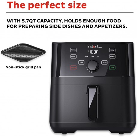Instant Pot Vortex 5.7QT Large Air Fryer Oven Combo Customizable Smart Cooking Programs Digital Touchscreen Nonstick and Dishwasher-Safe Basket Includes Free App with over 1900 Recipes B08V57P86Z