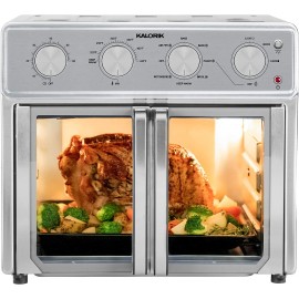 Kalorik MAXX AFO 47267 Air Fryer Oven 26 Quart 9-in-1 Countertop Toaster Oven and Oil-less Air Fryer Combo Fry Bake Roast Rotisserie & More 7 Easy-to-Clean Accessories | 1700W | Stainless Steel B08WM259VG