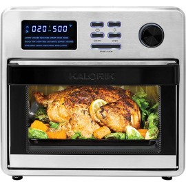 Kalorik MAXX Digital Air Fryer Oven 16 Quart 9-in-1 Countertop Toaster Oven and Air Fryer Combo 21 Smart Presets 9 Easy-to-Clean Accessories 1600W Stainless Steel B09CR5S18P