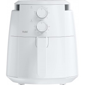 Kobi 3.7 Quart Analog Air Fryer Healthy Oil less Cooking Baking Frying and Roasting. Temperature Control Non-Stick Fry Basket for Easy Clean Up. Includes Recipe Cookbook White B08TY9ZW5P