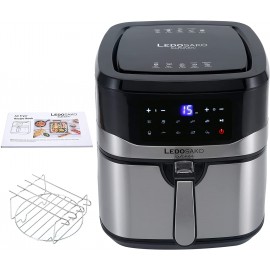 LEDOSAKO Air Fryer-1700W 10 Quart Large Family-sized Air-fryer Oven with Non-stick Basket 100 Recipes Digital LED Display Touchscreen and One-touch 10 Preset Cooking Functions for Grilling Toasting Roasting etc. B098QD87C8