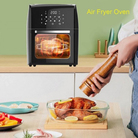MECCTP Air Fryer Oven 8 in 1 Air Fryer Toaster Oven Combo with Digital Screen 12.6 QT Rotisserie Air Fryer Oven 1700W Electric Hot Oven Oilless Cooker with 5 Accessories B09WCVJRMD