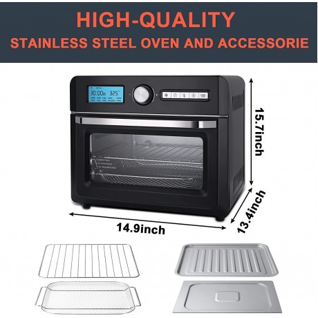 Meticpr Air Fryer Oven Convection with10 Cook Modes Large Capacity Oven Fits 10 Pizza Countertop Kitchen Black 15.7 * 13.4 * 14.9inch B0B4J412HM