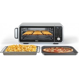 Ninja SP201 Digital Air Fry Pro Countertop 8-in-1 Oven with Extended Height XL Capacity Flip Up & Away Capability for Storage Space with Air Fry Basket Wire Rack & Crumb Tray Silver B08QZZY53M