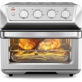 PETSITE Toaster Oven Air Fryer Combo 21.5 Quart Xl Large Convection Countertop Oven Stainless Steel Kitchen Oilless Cooker with 4 Cooking Accessories & Recipe 1800W Silver B09VPS952R
