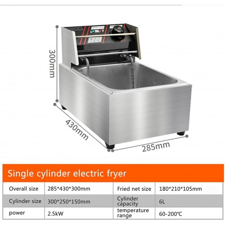Professional Electric Deep Fryer Tank Stainless Steel Chicken Chips Fryer with Basket Scoop for Commercial Restaurant Countertop Family Food Cooking B093LKNY45