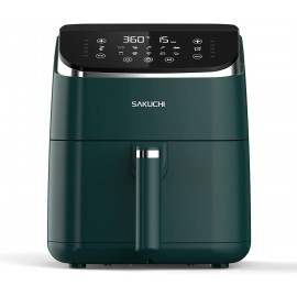 Sakuchi Air Fryer 5.8 Quart Large Air Fryers 10-in-1 Digital Air Fryer Oven Cooker with 10 Preset Cooking Programs LED Touch Screen Non-Stick Tray Basket Auto Shut-Off Pot Dishwasher Safe 1500W Green B09JYMM6Z1