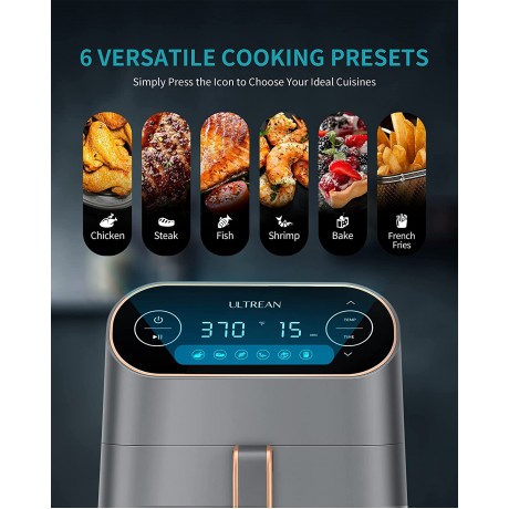 Ultrean Air Fryer 7 Quart 6-in-1 Electric Hot XL Air Fryer Oven Oilless Cooker Large Family Size LCD Touch Control Panel and Nonstick Basket UL Certified,1700W B089LPGXLT
