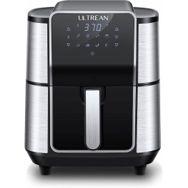 Ultrean Air Fryer Stainless Steel Air Fryer Combo with Roaster Toaster 6 Quart Non-Stick Basket Digital Touch Screen with 8 Cooking Functions 50 Recipes Healthy Cooking UL Certified B08289XQKP