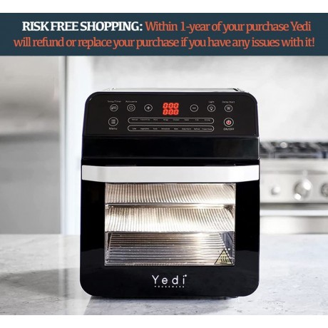 Yedi Total Package 18-in-1 Air Fryer Oven Air Fryer with Rotisserie and Dehydrator + 100 Recipes 12.7 Quart B07X2LRVS3
