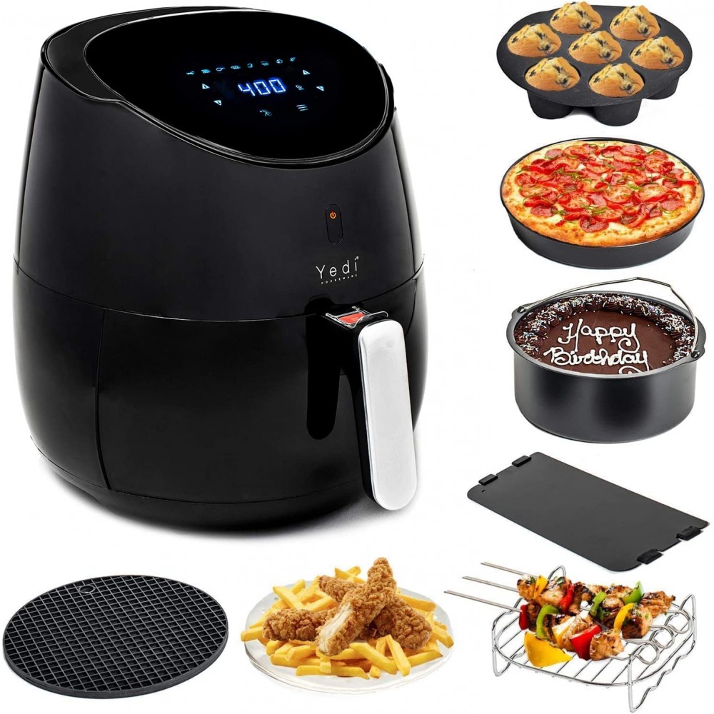 Yedi Total Package Air Fryer 4 Quart Deluxe Accessory Kit Recipes Black B07D4NNC9G
