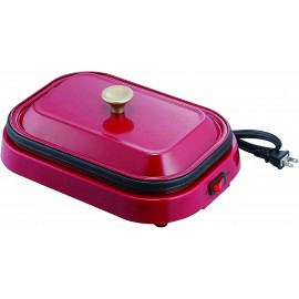 KAKUSEE Slim Hot Plate Electric Griddle "CARINO" CRN-01 RED【Japan Domestic genuine products】 B072KK7B7R