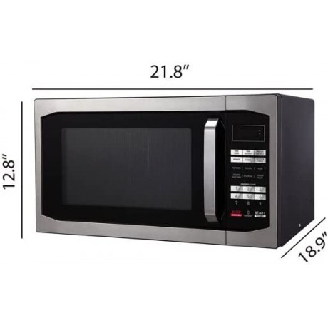 1.6 Cu. Ft. 1100W Countertop Microwave Oven with Stylish Door Handle,17.90 x 21.80 x 12.80 Inches,Stainless Steel Microwave B0B2MPZZ9R