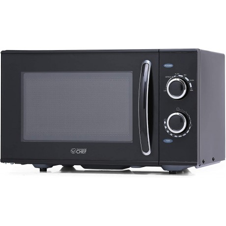 Commercial Chef CHMH900B6C 0.9 Cubic Foot Countertop Microwave Compact Rotary Control Black & Countertop Small Microwave Oven 9.5 Inch White B09L7VV4TM