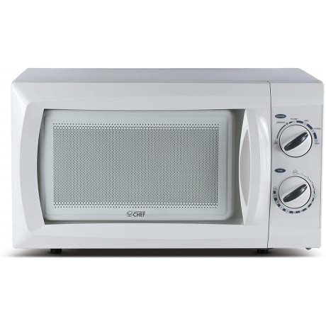 Commercial Chef CHMH900B6C 0.9 Cubic Foot Countertop Microwave Compact Rotary Control Black & Countertop Small Microwave Oven 9.5 Inch White B09L7VV4TM