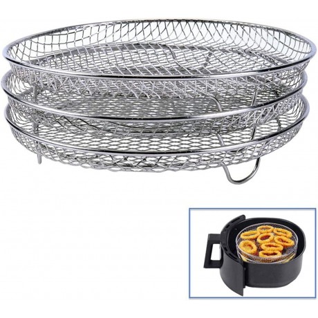 Easy Air Fryer Accessories Three Stackable Racks Fit for Gowise Phillips USA Cozyna Ninja Air Fryer,Air Fryer Rack Satisfaction B095NYLBVT