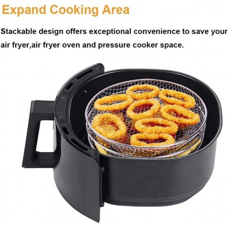 Easy Air Fryer Accessories Three Stackable Racks Fit for Gowise Phillips USA Cozyna Ninja Air Fryer,Air Fryer Rack Satisfaction B095NYLBVT