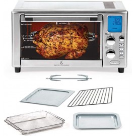 Emeril Lagasse Power Air Fryer 360 Better Than Convection Ovens Hot Air Fryer Oven Toaster Oven Bake Broil Slow Cook and More Food Dehydrator Rotisserie Spit Pizza Function Cookbook Included Stainless Steel B07NLHMYH4