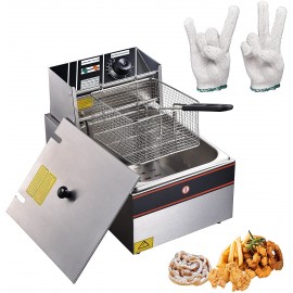 2500W 6L Electric Countertop Deep Fryer Commercial Basket French Fry Restaurant 8803000844