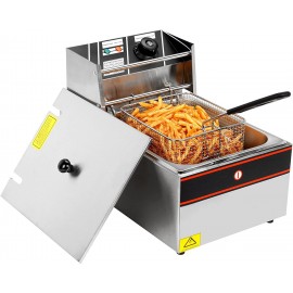 2500W 6L Single Tanks Electric Deep Fryer Professional Tabletop Restaurant Kitchen Frying Machine with 1 Basket B073F4HBZD