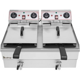 3400W 24.9QT 23.6L Electric Deep Fryer with Removable Baskets and Temperature Limiter for Commercial and Home Use B09SKPR8FN