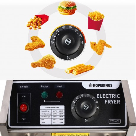 casulo Commercial Deep Fryer with Basket 3600W 12.7QT 6.34QT*2 Stainless Steel Countertop Double Electric Oil Fryer for Restaurant & Home Use B08HVHWHZN