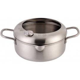 Stainless steel Tempura Fryer Pot Mini Deep Fry Pan with Drainer With Thermometer 7.9 Inch 20 cm A B07FSZ1M5L