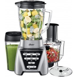 Oster Blender | Pro 1200 with Glass Jar 24-Ounce Smoothie Cup and Food Processor Attachment Brushed Nickel BLSTMB-CBF-000 B017TZ9SME
