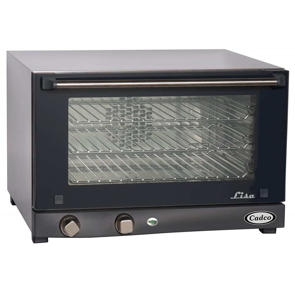Cadco OV-013 Compact Half Size Convection Oven with Manual Controls 120-Volt 1450-Watt Stainless Black B001EQ83OY