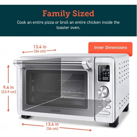 COSORI Toaster Oven Combo,25L 11-in-1 Convection Countertop Rotisserie Dehydrator & Pizza 52 Recipes & 6 Accessories,CO125-TO Manual-Silver B07YL6QWLK