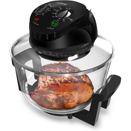 NutriChef Convection Countertop Toaster Oven Healthy Kitchen Air Fryer Roaster Oven Bake Grill Steam Broil Roast & Air-Fry Includes Glass Bowl Broil Rack and Toasting Rack 120V AZPKCOV45 B079B3Y1ZB