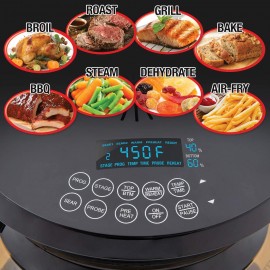 NUWAVE PRIMO Grill Oven with Integrated Digital Temp Probe for Perfect Results; Convection Top & Grill Bottom for Surround Cooking; Cook Frozen or Fresh; Broil Roast Grill Bake Dehydrate & Air Fry B00IXC5228
