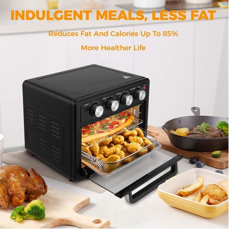 Toaster Oven Air Fryer Combo 24 Preset Modes Air Fryer Oven and Convection Toaster Oven 360° Hot Air Cycle Air Fryer Toaster Oven with Fast Heating Easy Operation Oil-less 4 Accessories B09MCN4GFL