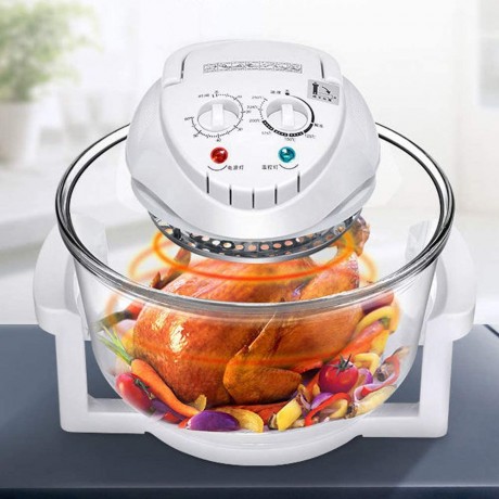Turbo Convection Oven Air Fryer 12L High Boron Heat-resistant Glass Roaster Electric Cooker Multifunction 360° Vertical Heating with Automatic Power-off Handle for Home and Restaurant Use B08JPFV7YX