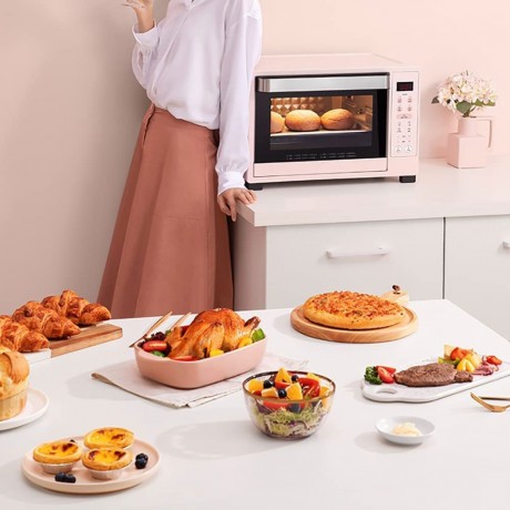 UOZACCY 35L Convection Oven Toaster Steaming and Baking Integrated Horizontal Electric Oven Smart Button Home Automatic Bread Small Oven Detachable Crumb Tray Baking Heating Easy to Clean B09TD73H2G